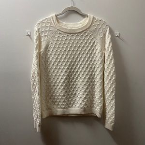old navy white cable-knit sweater